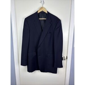 Loro Piana 2 Btn Blazer Italy Sz 44 L All Wool Navy Blue Daniel Cremieux